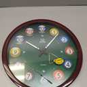 Landical Large Billiard Pool Ball Clock 14 Inch,Reddish-Brown,Round