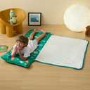 beeweed Toddler Nap Mat, Rollup Design Kid Sleeping Mat with Removable Pillow & Minky Blanket, Toddler Sleeping Bag for Daycare Preschool Travel Camping, 54"L x 52"W