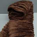 BEDELITE Twin Blanket for Couch & Bed, 300GSM Soft & Warm Fleece Blanket, Decorative and Giftable Striped Chotolate Brown Blankets for Women, Men, 60"x80"