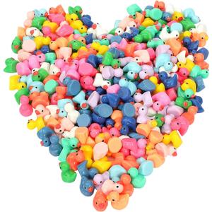 GADIEDIE 260Pcs Mini Resin Ducks,Miniature Figures Fairy Garden Duck,Tiny Resin Duck for Home Hide Prank Game Dollhouse Decor Aquarium Potted Miniature Landscape Ornament