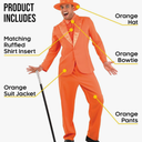 fun shack Orange Tuxedo Costume For Men, Orange Suit Outfit, 90s Movie Character Costume, Halloween Attire Size XL