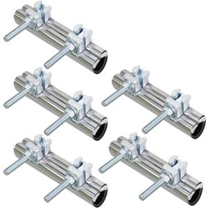 HIGHCRAFT 60075TTSD-5 Pipe Repair Clamp 3/4'', Double Bolt, 6 Long, Stainless Steel (5 Pack), Chrome