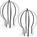 GlikCeil 2 Pcs Black Large Metal Trellis 21.5" x 25.5" Metal Garden Spheres for Climbing Plants Vine Stem Outdoor Indoor Plant Trellis for Potted Plants Flowers Decorative Support Holder, 21.65 inches x 1.57 inches