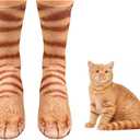 2 x Valpeak 3D Cat Mask, Cat Headband, and Funny Cat Socks with cat Tails (Orange Cat Three-piece)