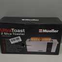 Mueller UltraToast Full Stainless Steel Toaster 2 Slice, Long Extra-Wide Slots with Removable Tray, Cancel/Defrost/Reheat Functions, 6 Browning Levels with LED Display, Housewarming Gifts New Home