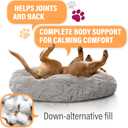 Active Pets Calming Plush Dog Bed Donut Joint Support Anxiety Relief Washable Pet Bed with Removable Cover for Dogs Cats, Large 36", Beige