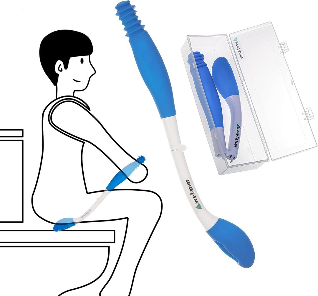 Foldable Toilet Aid15.7 Long Comfort Wipe Wand Bottom Buddy Toilet Self Tissue Aids for Toileting, Self Help Wipe Butt for Fat PeopleLimited Mobility,Elderly, Pregnancy