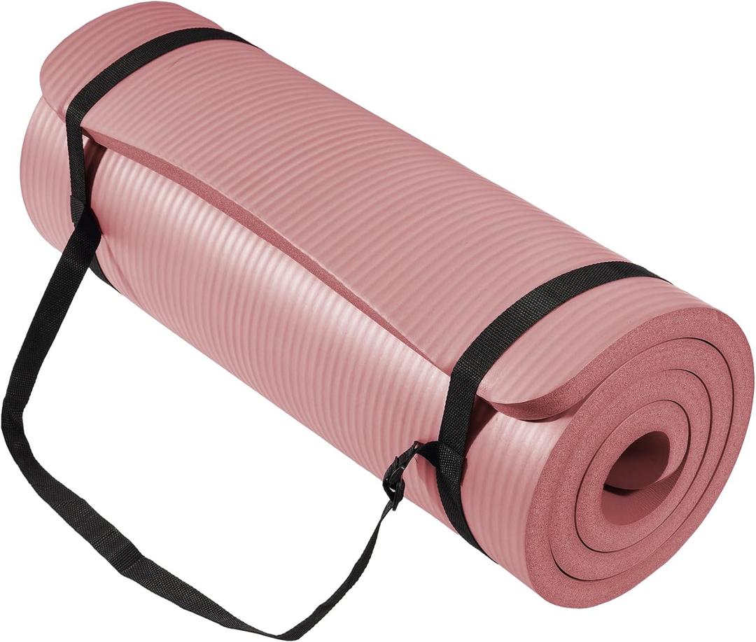 BalanceFrom Yoga Mat 1-Inch Extra Thick High-Density Exercise Mat with Non-Slip Surface & Carry Strap for Men & Women Tear-Resistant Pilates Workout Mat for Home Gym, Floor Fitness, Multiple Colors (Pale Pinkish) BalanceFrom Yoga Mat 1-Inch Extra Thick High-Density Exercise Mat with Non-Slip Surface & Carry Strap for Men & Women Tear-Resistant Pilates Workout Mat for Home Gym, Floor Fitness, Multiple Colors (Pale Pinkish)