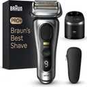 Braun Series 9 PRO+ Electric Razor for Men, 5 Pro Shave Elements & Precision Long Hair Trimmer, 6in1 SmartCare Center, Wet & Dry Electric Razor for Smooth Skin with 60min Battery Runtime, 9567cc (6 Piece Set, Silver)