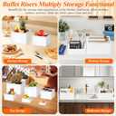6 Pcs White Acrylic Buffet Risers with Mini Sign and Maker, Food Display Stands for Buffet Table Party Catering Dessert Jewelry Collectibles,Nesting Cube Boxes with Hollow Bottoms (8",7",6",5",4",4")