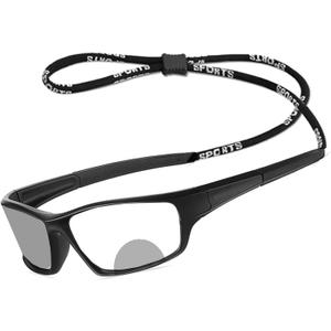 Bifocal Reading Glasses Men's Adjustable Vision Sun Photochromic Outdoor Sports Presbyopic Magnifying Sunglasses (Black)