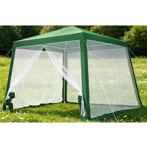 10x10ft Pop Up Canopy Tent with Mosquito Netting, Waterproof Outdoor Shade Shelter, Portable Gazebo for Camping, Garden, Patio, Deck, Picnic, Party
