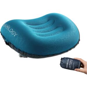 TREKOLOGY Ultralight Inflatable Camping Travel Pillow - ALUFT 2.0 Compressible, Compact, Comfortable, Ergonomic Inflating Pillows for Neck & Lumbar Support While Camp, Hiking, Backpacking