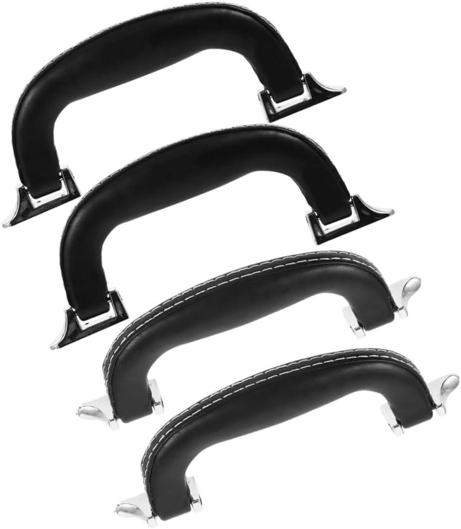 Beaupretty 4pcs Vintage Pu Luggage Handle Replacement Ergonomic Grip for Suitcases Briefcases and Handbags Plastic and Pu Design Easy Installation