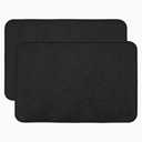Heat Resistant Kitchen Counter Mat 16x24 Inch Black - Non-Slip Silicone Appliance Protector for Air Fryer Coffee Maker Blender Toaster (2 Pack)