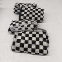 Hand Towels for Bathroom 4 Pack, Cotton Soft Absorbent Kitchen Checkered Hand Towels Decorative Set, Cute Black and White Bath Towels 13 X 29 Inches