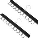 HEALLILY Organizer Hangers 2pcs Anti-Slip Wooden Hangers Space Saver for Closet Jeans Belts Leggings Scarf