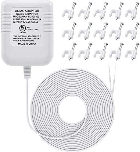Hotop 24 Volt C Wire Adapter for Smart Thermostat, UL Listed 16.5ft Long Power Connector C Wire for All Versions of Smart Thermostat Compatible with Nest/Honeywell/Ecobee/Wyze