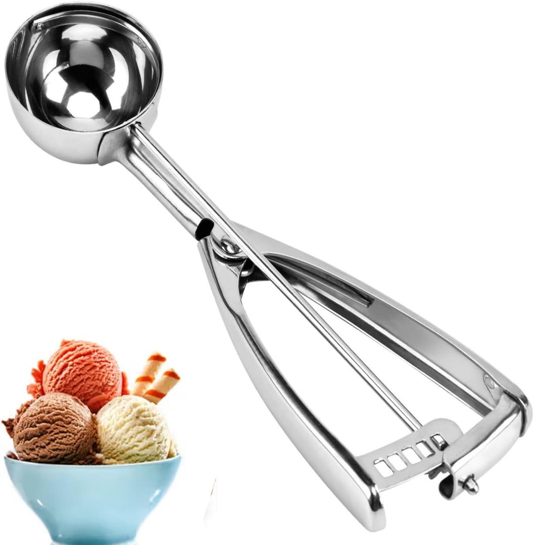 Ice Cream Scoop, Cookie Scoop, 18/8 Stainless Steel Cookie Scooper, Cookie Scoops for Baking, 3Tbsp/45ml/1.5oz Cookie Dough Scoop, Ice Cream Scooper with Trigger Release, Cookie Scooper for Baking (#20)