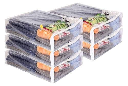 15-Pack Clear Vinyl Zippered Storage Bags 15 x 18 x 4 Inch
