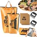 2 Pcs BBQ Blanket for Resting Meat,Reusabkle Smoker Grilling Meat Insulated Resting Bag Large Capacity Meat Resting Bag with Bear Paws Meat Claws for Large Brisket、Beef and Turkeys (21''and 15'')