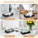 Kifmurase 3Pcs Black Wooden Napkin Holder, Guest Towels Holders, Flat Wooden Napkin Holder, Disposable Hand Towel Tray for Bathroom, Rectangular Farmhouse Cocktail Napkins Holders for Tabletop