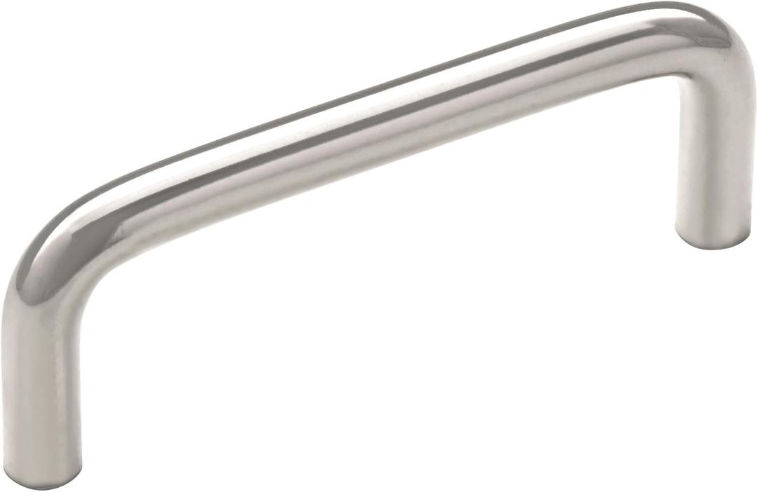 Amerock 3" Wire Pulls Polished Chrome Drawer Pull
3 inch (76mm) Center-to-Center Mounting Distance and 3-5/16 inches Overall Length, Durable Carbon Steel Cabinet Hardware