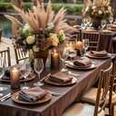 8 Pack Brown Table Cloth 60 x 102 Inch Rectangular Tablecloths for 6 Foot Rectangle Tables, Wrinkle Resistant Brown Tablecloth Washable Polyester Fabric for Buffet Wedding Party Banquet