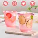 100 Pcs Pink Plastic Cups, 12oz Disposable Stemless Wine Glasses Pink Cocktail Party Cups for Mother's Day, Meeting, Wedding, Birthday Party