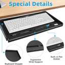 TOOCUST Under Desk Keyboard Tray, 20" Wx11"D Sturdy Key Board Tray Under Desk Slide with Pen Tray, Desk Extender with Pen Holder,Black