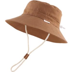 Bamery Baby Toddler Girls Bucket Hat Newborn Sun Hats for Boys Classic Infant Summer UV Protection Hats Kids Beach Cap (2-8 Years, Brown)