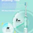 SEAGO Kids Electric Toothbrush with 2 Mins Brushing Timer and 4 Replacement Bursh Heads, Rainbow LED Light Make Brushing Fun, Green Color Boys Battery Powerd Toothbrush for 4-12 Years OldSG-977