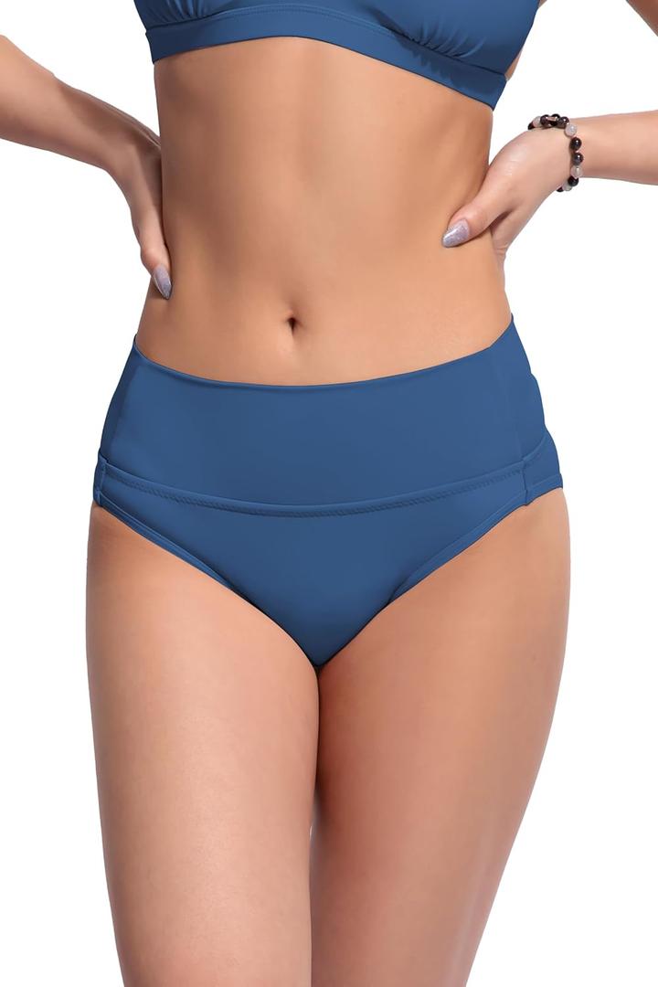 Beautikini Period Swimwear Bikini Menstrual Swim Bottoms Leakproof Bathing Suits for Teens Girl (Blue, XL)