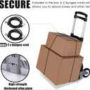 Folding Hand Truck Dolly Aluminum Foldable Hand Trolley Luggage Cart Max 175lbs Capacity Dolly Cart, with Telescoping Handle and Rubber Wheels, Double Bearings