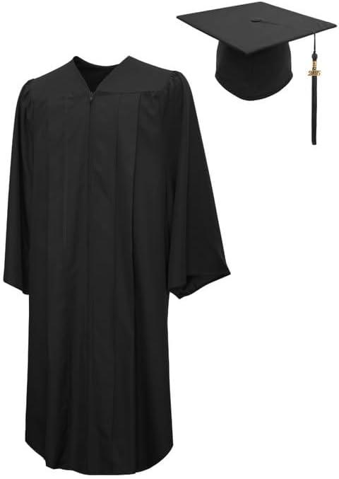 Gradwear Unisex Graduation Cap and Gown Package for High School and University, Includes Tassel (57 (6'0" - 6'2"), Black)