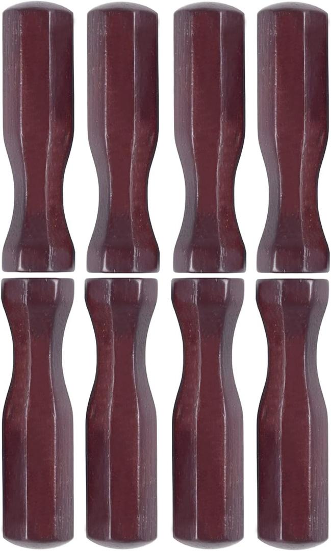 Soccer Table Handles, 5/8 inch Wooden Foosball Handle Grip, 8 Pack (Mahogany)