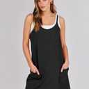 Prinbara Women Athletic Tennis Dress Summer Workout Sports Mini Romper Dress Built in Shapewear Shorts Sundress 2026 Outfits Black Medium
