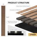 Wood Panels for Wall and Ceiling, 94.5"11" Acoustic Wood Wall Panels for Interior Wall Decor, 3D Wood Slat Wall Panel/Fluted Sound Absorbing Panel - Dark Walnut, 2 Pack