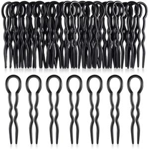 Chuangdi 24 Piece Plastic Hair Bobby Pins U Shaped Grip Pins Fast Spiral Clips Hair Grip for Women Hairstyle Accessories(Black)