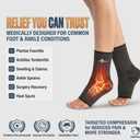 ABIRAM Ankle Brace for Men & Women - Adjustable Compression Sleeve with Wrap, Ion-Matrix Support for Sprained Ankle, Plantar Fasciitis, Achilles Tendonitis Relief - Breathable Gear for Running, Sports
