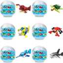 3 x Anditoy 6 Pack Prefilled Easter Eggs with Ocean Animal Building Blocks Toys Inside for Kids Boys Girls Teens Easter Basket Stuffers Gifts
