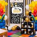 2026 Preschool Graduation Decoration Kit Composition Notebook Graduation Backdrop 43x70'' Grad Box with Letter 20pcs Balloon Black and Gold Class of 2026 Grad Party Decor for Kindergarten Classroom