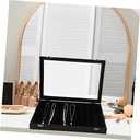 DECHOUS Jewelry Organizer Tray Sturdy Jewelry Display Box Lid Perfect for Rings Necklaces Bracelets (Black)