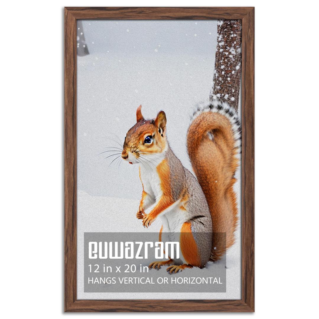 euwazram Rustic Walnut 12x20 Frame - Single Frame, 12 x 20 Poster Frame for Artwork, Puzzles, Photos and Movie Posters Picture Frames