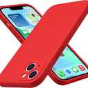 CellEver Heavy-Duty Silicone Case for iPhone 13 [Camera Protection] [Anti-Oil Coating] Military Drop Protection, Soft Scratch-Free Interior, Bright Red
