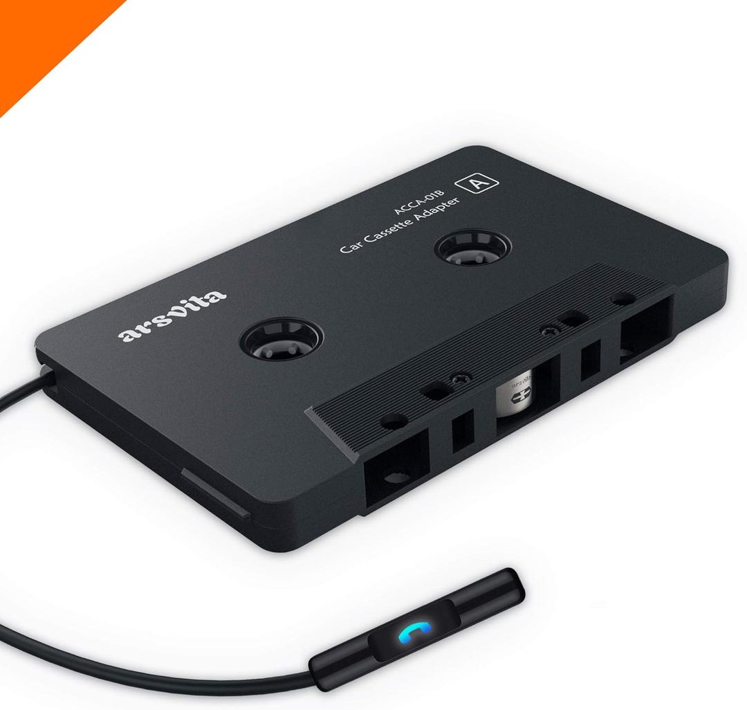Arsvita Car Audio Bluetooth Cassette Receiver, Tape Player Bluetooth 5.0 Cassette Aux Adapter