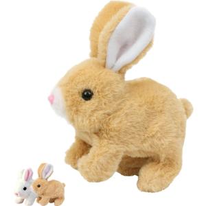 My Realistic Bunny Toy, Easter My Realistic Interactive Bunny - Jumping,Twitching and Shaking Ears (Brown)