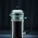 Bodum 34oz Chambord French Press Coffee Maker, High-Heat Borosilicate Glass, Brushed Stainless Steel Made in Portugal