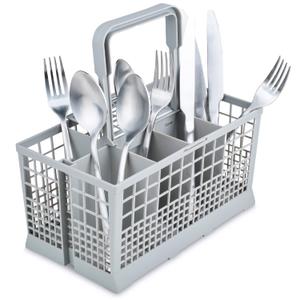 Noa Store Universal Dishwasher Silverware Basket with 7 Compartments and Handle - Ideal for Organizing Cutlery - Silverware Drainer Basket for Kitchen Clean Up - Compatible with Baby Bottles and More