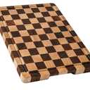 Cutting Boards for Kitchen, Checkered Cutting Board Upgraded, Acacia Wood Chopping Board with Juice Grooves & Handles, Large Butcher Block Serving Tray 13 3/8in x 15 1/2 in.
